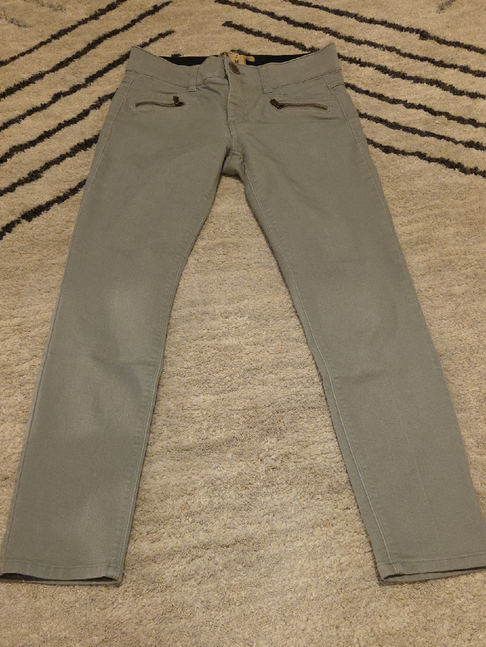 Democracy Olive Green Casual Pants with Branded Button